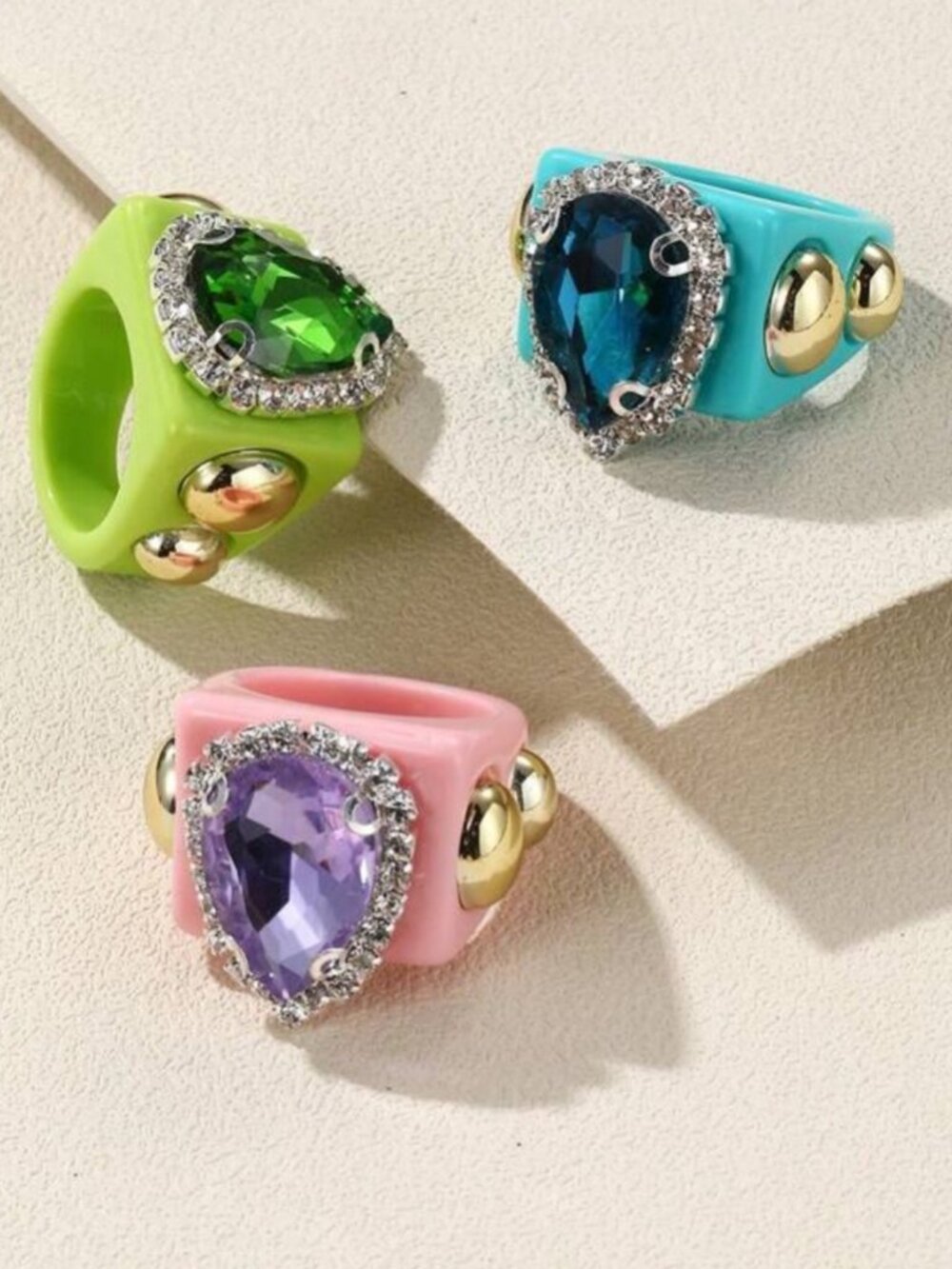 Green and Gold Statement Ring M548